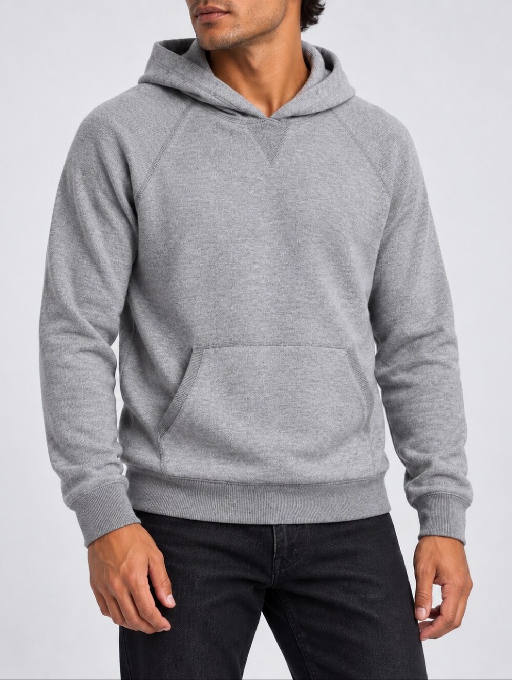 Vince Knit Hoodie Mens M Gray Wool Blend Raglan Sleeve Pullover Cozy Minimalist